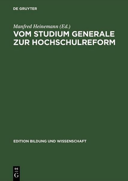 Produktbild: Vom Studium Generale zur Hochschulreform