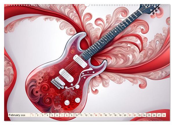 Produktbild: Guitars Fractal Art (Wall Calendar 2026 DIN A2 landscape), CALVENDO 12 Month Wall Calendar