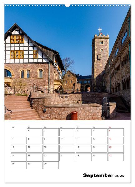 Produktbild: Die Th&uuml;ringer Wartburg (Wandkalender 2026 DIN A2 hoch), CALVENDO Monatskalender