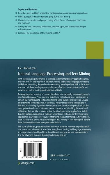 Produktbild: Natural Language Processing and Text Mining