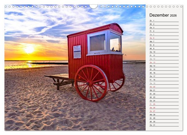 Produktbild: BORKUM Geburtstagskalender mit Planerfunktion (Wandkalender 2026 DIN A3 quer), CALVENDO Monatskalender