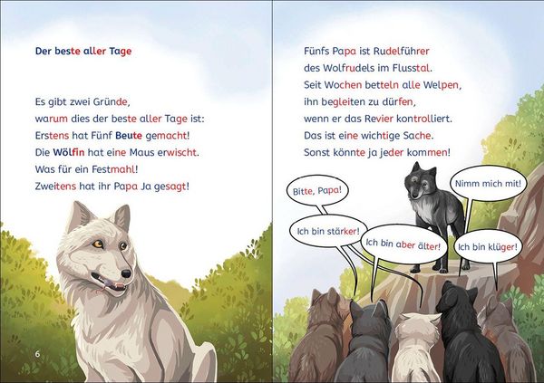 Produktbild: Lesel&ouml;wen 2. Klasse - Das geheime Leben der Tiere - Die wei&szlig;e W&ouml;lfin in Gefahr