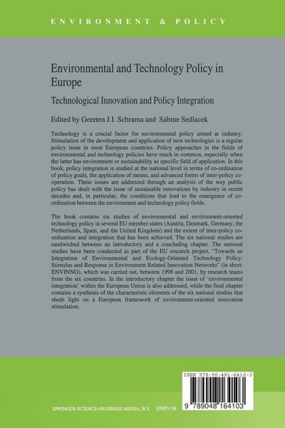 Produktbild: Environmental and Technology Policy in Europe