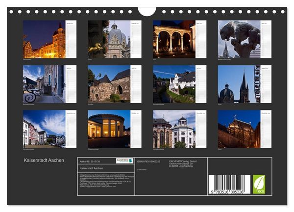 Produktbild: Kaiserstadt Aachen (Wandkalender 2026 DIN A4 quer), CALVENDO Monatskalender