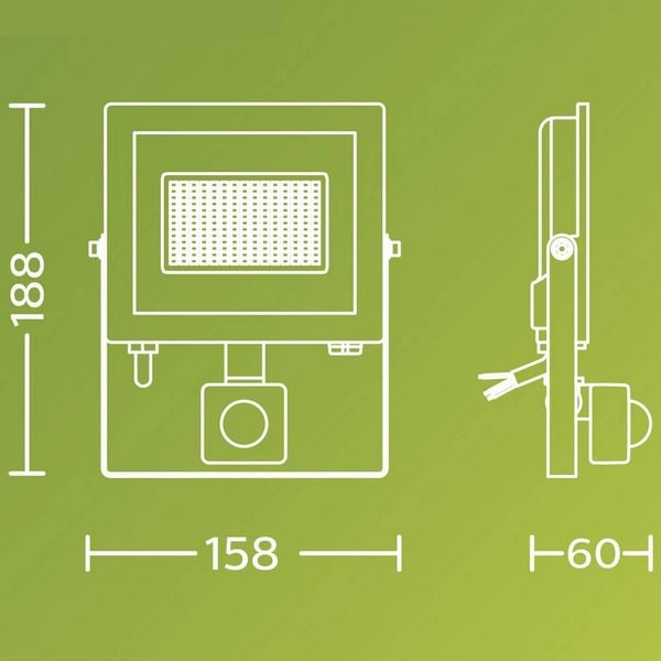 Produktbild: Philips LED Lois 929004643301 LED-Au&szlig;enstrahler mit Bewegungsmelder 14 W Leuchtfarben: Kaltwei&szlig;