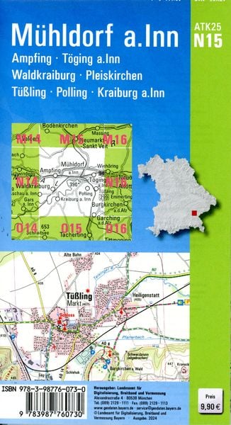 Produktbild: ATK25-N15 M&uuml;hldorf a.Inn (Amtliche Topographische Karte 1:25000)