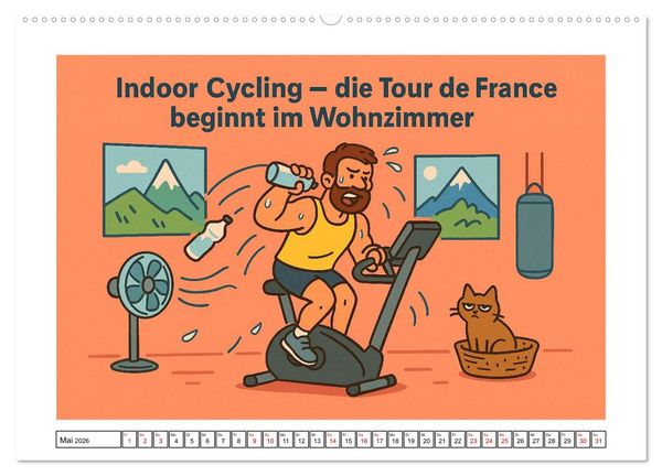 Produktbild: Kraftsport, Hanteln und Humor (hochwertiger Premium Wandkalender 2026 DIN A2 quer), Kunstdruck in Hochglanz