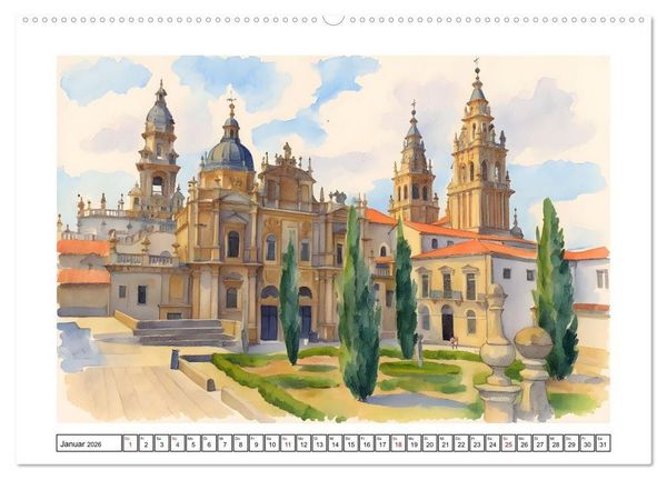 Produktbild: Urlaubsparadies Spanien (hochwertiger Premium Wandkalender 2026 DIN A2 quer), Kunstdruck in Hochglanz