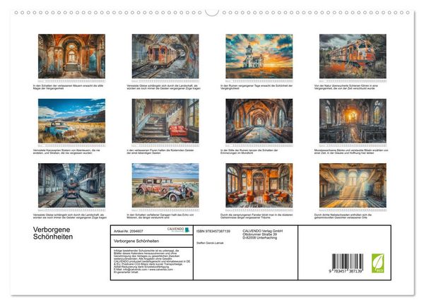 Produktbild: Verborgene Sch&ouml;nheiten (hochwertiger Premium Wandkalender 2026 DIN A2 quer), Kunstdruck in Hochglanz