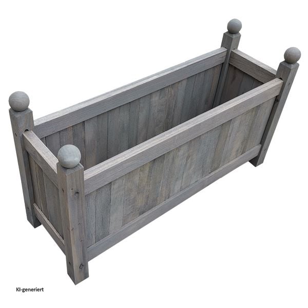 Produktbild: HTI-Living Holz-Pflanzkasten in Grau Blumenk&uuml;bel f&uuml;r Garten, Terrasse und Balkon