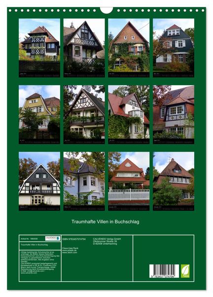Traumhafte Villen in Buchschlag (Wandkalender 2025 DIN A3 hoch), CALVENDO Monatskalender