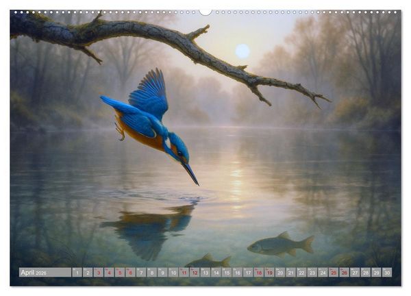 Produktbild: Eisvogeltr&auml;ume am Wasser (hochwertiger Premium Wandkalender 2026 DIN A2 quer), Kunstdruck in Hochglanz