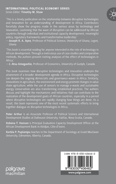 Produktbild: Disruptive Technologies, Innovation and Development in Africa