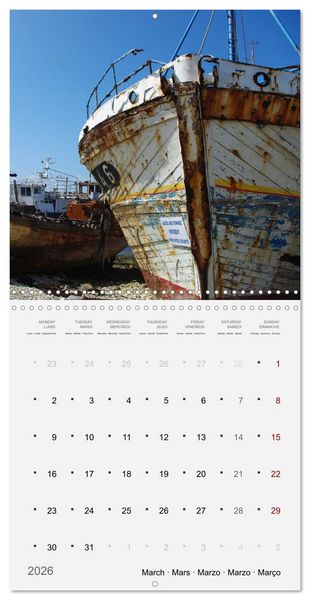 Produktbild: Bateaux &eacute;paves (Calendrier mural carr&eacute; 2026 30x30 cm) Calendrier double avec une page pour vos prises de notes