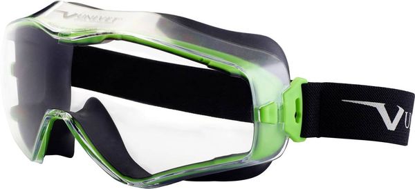Univet 6X3 6X3-00-00 Vollsichtbrille mit Antibeschlag-Schutz, inkl. UV-Schutz Schwarz, Grün EN 166, EN 170, EN 172 DIN 1