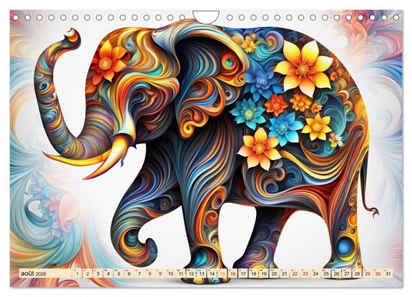 Produktbild: Les fractales animales (Calendrier mural 2026 DIN A4 vertical), CALVENDO calendrier mensuel