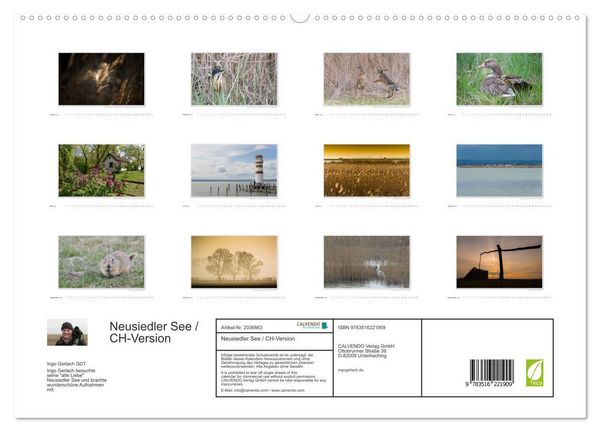 Produktbild: Neusiedler See / CH-Version (hochwertiger Premium Wandkalender 2026 DIN A2 quer), Kunstdruck in Hochglanz
