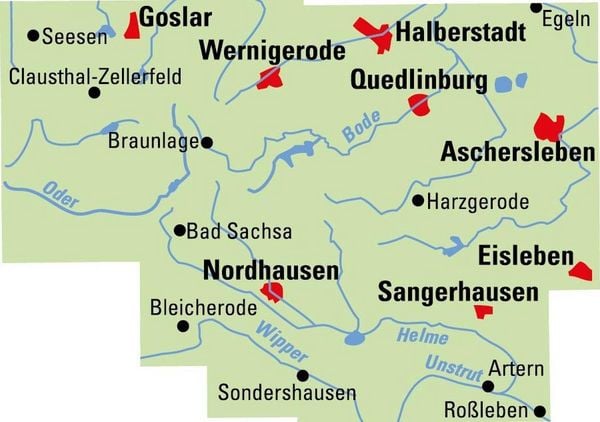 Produktbild: BVA ADFC Regionalkarte Traumhafte E-Bike-Touren im Harz 1:75.000