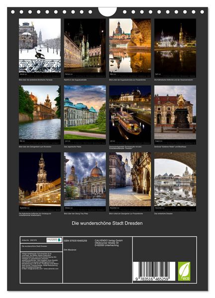 Produktbild: Die wundersch&ouml;ne Stadt Dresden (Wandkalender 2026 DIN A4 hoch), CALVENDO Monatskalender