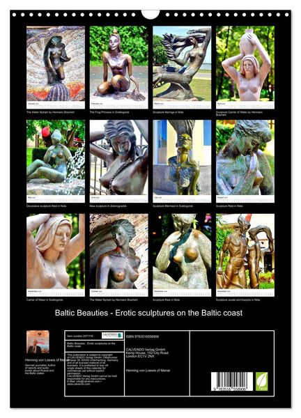 Produktbild: Baltic Beauties - Erotic sculptures on the Baltic coast (Wall Calendar 2026 DIN A3 portrait), CALVENDO 12 Month Wall Calendar
