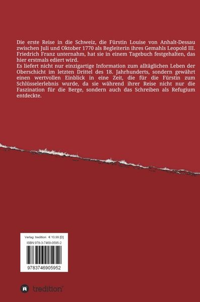 Produktbild: Die Reise des F&uuml;rstenpaares Franz und Louise von Anhalt-Dessau in die Schweiz im Jahr 1770