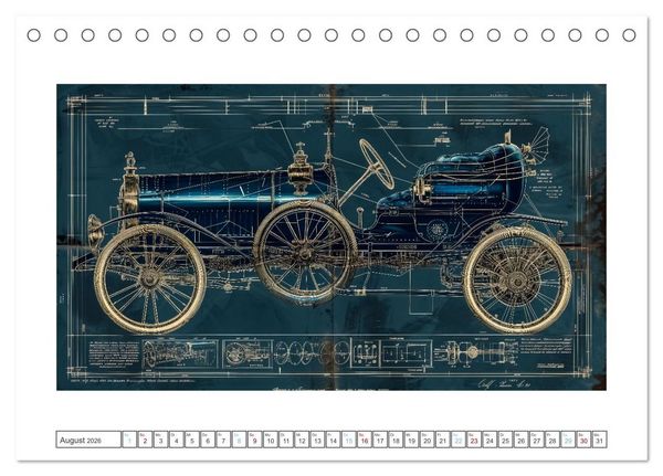 Produktbild: Fantastische Oldtimer (Tischkalender 2026 DIN A5 quer), CALVENDO Monatskalender