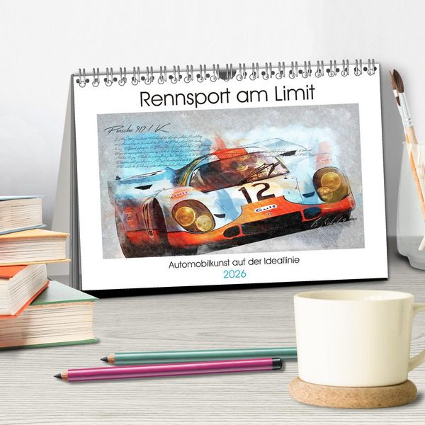 Produktbild: Rennsport am Limit (Tischkalender 2026 DIN A5 quer), CALVENDO Monatskalender