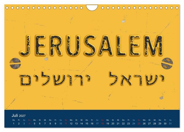 Produktbild: Geliebtes Jerusalem (Wandkalender 2027 DIN A4 quer), CALVENDO Monatskalender