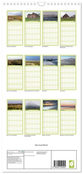 Produktbild: Familienplaner 2026 - Die Insel R&ouml;m&ouml; mit 5 Spalten (Wandkalender, 21 x 45 cm) CALVENDO