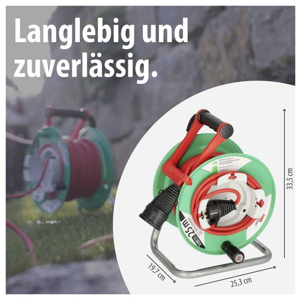 Produktbild: Brennenstuhl 1148370 Kabeltrommel 25.00m Rot Schutzkontakt-Stecker