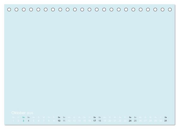 Produktbild: Bastelkalender - hell Blau (Tischkalender 2026 DIN A5 quer), CALVENDO Monatskalender