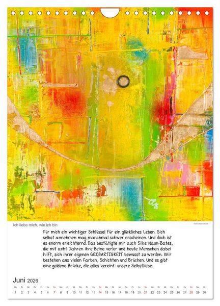 Produktbild: Motivation-Art Herzensw&uuml;nsche (Wandkalender 2026 DIN A4 hoch), CALVENDO Monatskalender