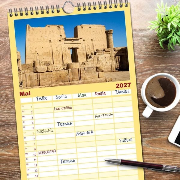 Produktbild: Familienplaner 2027 - Das Erbe der Pharaonen mit 5 Spalten (Wandkalender, 21 x 45 cm) CALVENDO