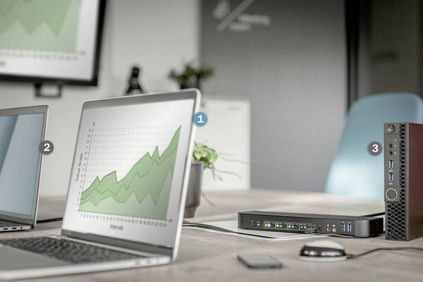 Produktbild: Digitus DS-12890 4 Port KVM-Extender DisplayPort&reg;, HDMI Maus, Tastatur 3840 x 2160 Pixel