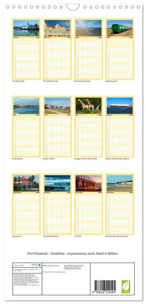 Produktbild: Familienplaner 2026 - Port Elizabeth - S&uuml;dafrika - Impressionen einer Stadt in Bildern mit 5 Spalten (Wandkalender, 21 x 45 cm) CALVENDO