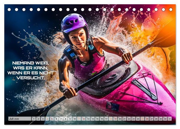Produktbild: Kajak und Motivation (Tischkalender 2026 DIN A5 quer), CALVENDO Monatskalender