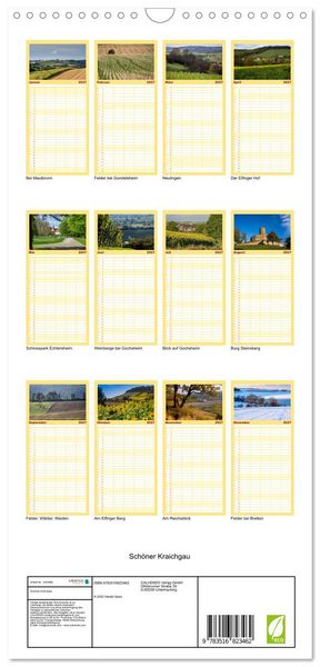 Produktbild: Familienplaner 2027 - Sch&ouml;ner Kraichgau mit 5 Spalten (Wandkalender, 21 x 45 cm) CALVENDO