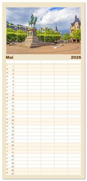 Produktbild: Familienplaner 2026 - Malm&ouml; in Schweden mit 5 Spalten (Wandkalender, 21 x 45 cm) CALVENDO