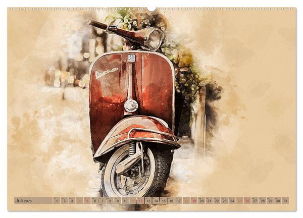 Produktbild: Mototrroller - Vesparade (Wandkalender 2026 DIN A2 quer), CALVENDO Monatskalender