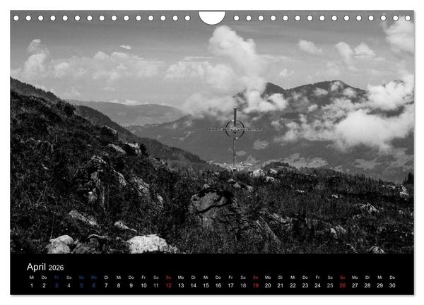 Produktbild: BERGE IN SCHWARZ WEISS (Wandkalender 2026 DIN A4 quer), CALVENDO Monatskalender
