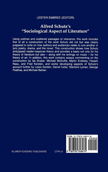Produktbild: Alfred Schutz's Sociological Aspect of Literature