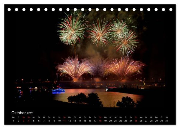 Produktbild: Feuerwerks - Impressionen (Tischkalender 2026 DIN A5 quer), CALVENDO Monatskalender