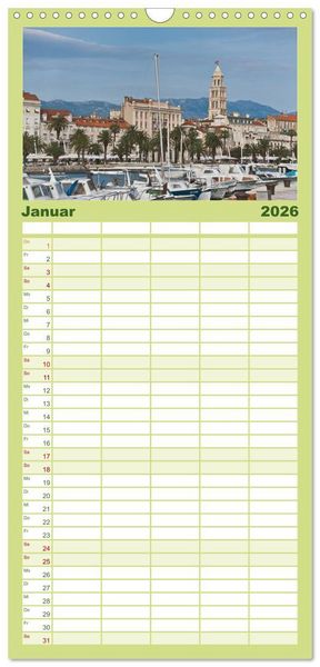 Produktbild: Familienplaner 2026 - Kroatien, Terminplaner mit 5 Spalten (Wandkalender, 21 x 45 cm) CALVENDO