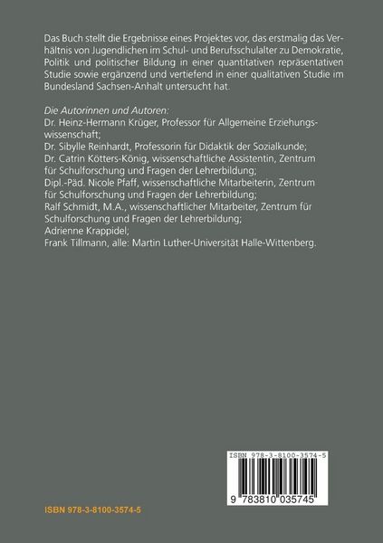 Produktbild: Jugend und Demokratie &mdash; Politische Bildung auf dem Pr&uuml;fstand