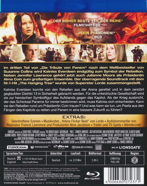 Produktbild: Die Tribute von Panem - Mockingjay Teil 1
