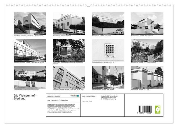 Produktbild: Die Weissenhof - Siedlung (hochwertiger Premium Wandkalender 2026 DIN A2 quer), Kunstdruck in Hochglanz