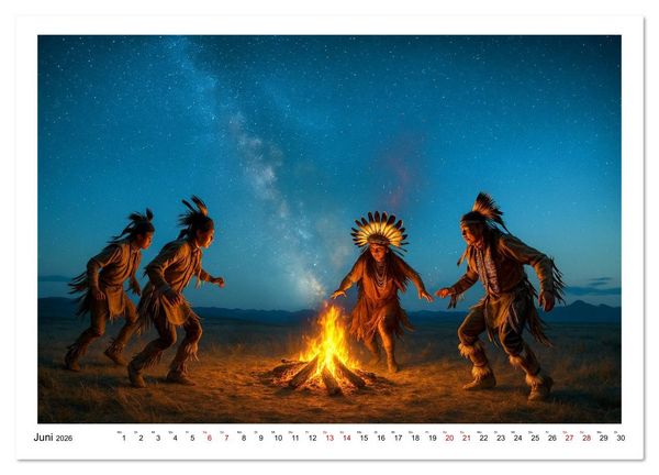 Produktbild: Spirituelle indianische Reise (Wandkalender 2026 DIN A2 quer), CALVENDO Monatskalender