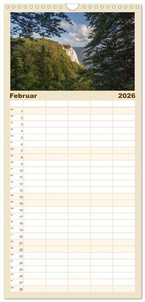 Produktbild: Familienplaner 2026 - Traumhaftes R&uuml;gen mit 5 Spalten (Wandkalender, 21 x 45 cm) CALVENDO
