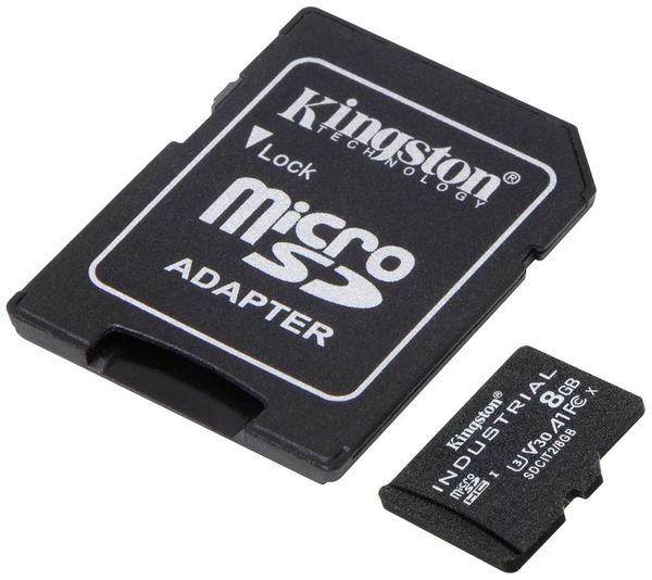 Produktbild: Kingston Industrial microSDHC-Karte 8 GB Class 10 UHS-I inkl. SD-Adapter