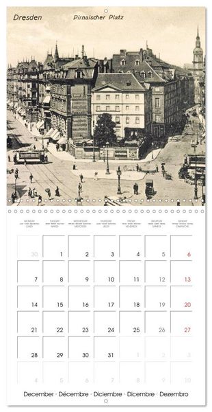Produktbild: Souvenirs de Dresde : Cartes postales historiques de la ville (Calendrier mural carr&eacute; 2026 30x30 cm) Calendrier double avec une page pour vos prises de notes